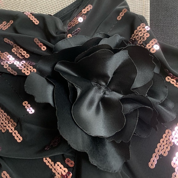 Most beautiful top with sequins. Styled off the shoulders and draped front. - Picture 3 of 6